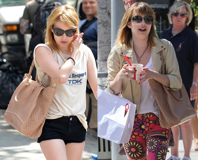 Reference image illustrating Emma Roberts and Her Christian Louboutin Justine Spikes Bag: A Fall 2012 Obsession
