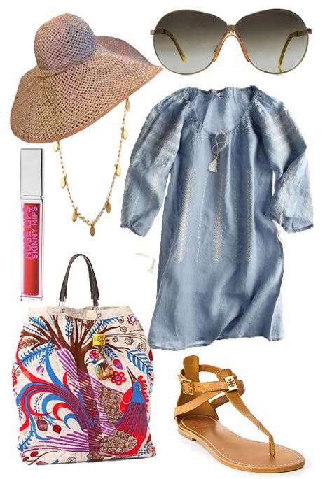 Reference image illustrating Endless Summer Weekend Capsule: Linen Cover-Ups, Vintage Sunglasses & Luxury Beach Totes