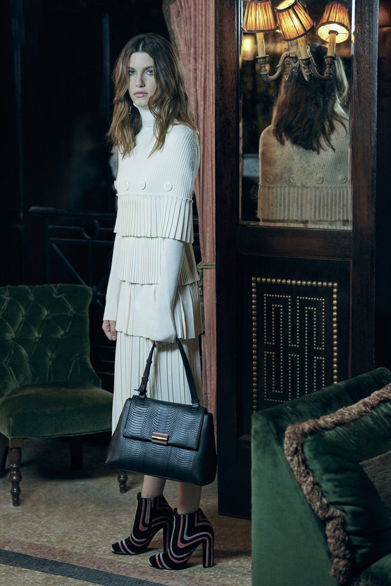 Reference image illustrating Exclusive First Look: Ferragamo Gancio Clip Top Handle Bag in Stunning New Campaign
