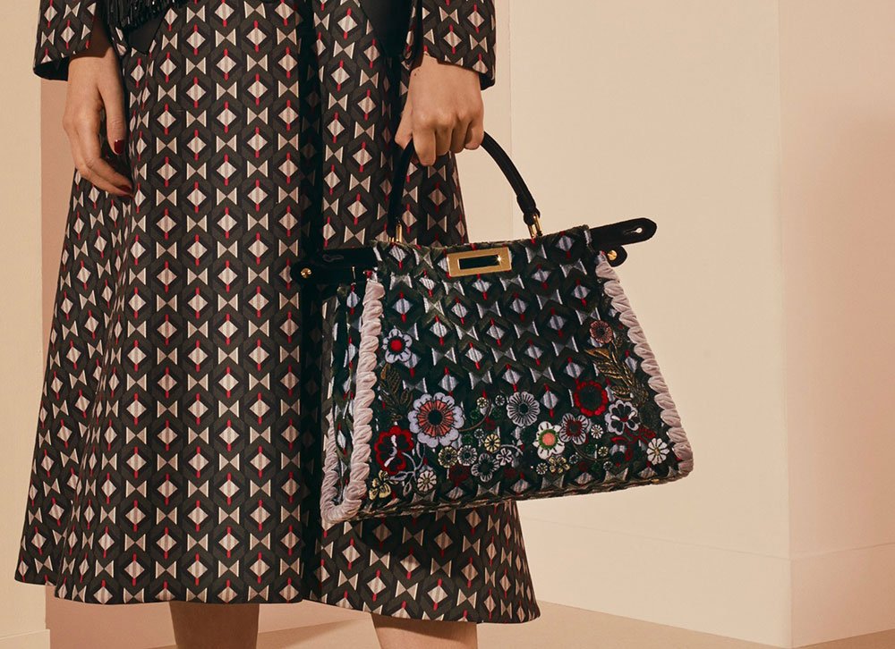 Reference image illustrating Fendi Pre-Fall 2017 Handbags: A New Silhouette Joins the Rainbow Bag and Beloved Icons