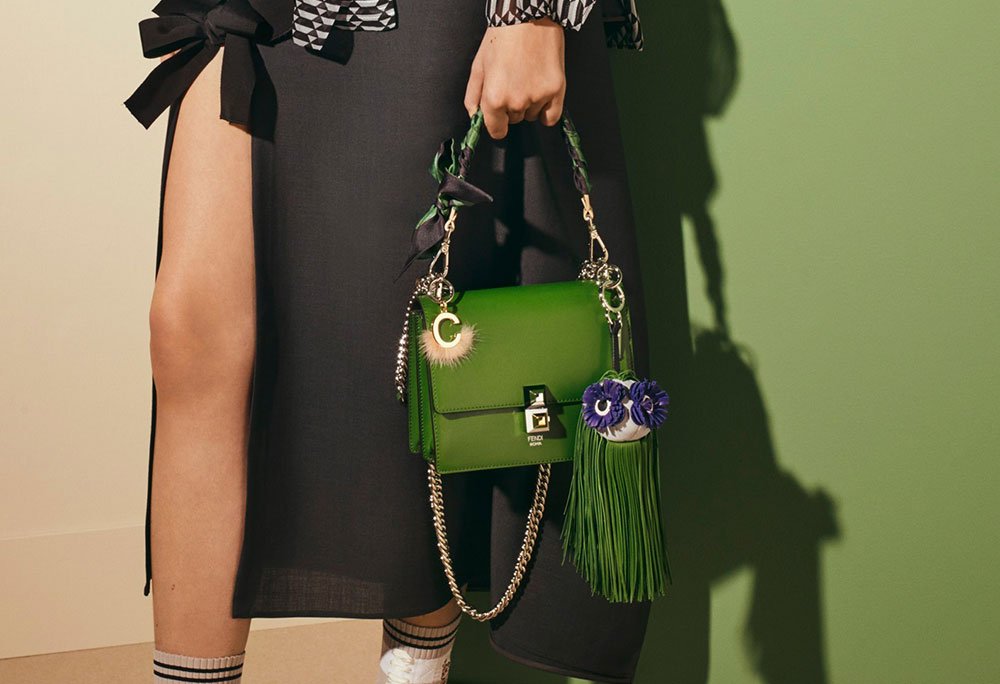 Reference image illustrating Fendi Pre-Fall 2017 Handbags: A New Silhouette Joins the Rainbow Bag and Beloved Icons