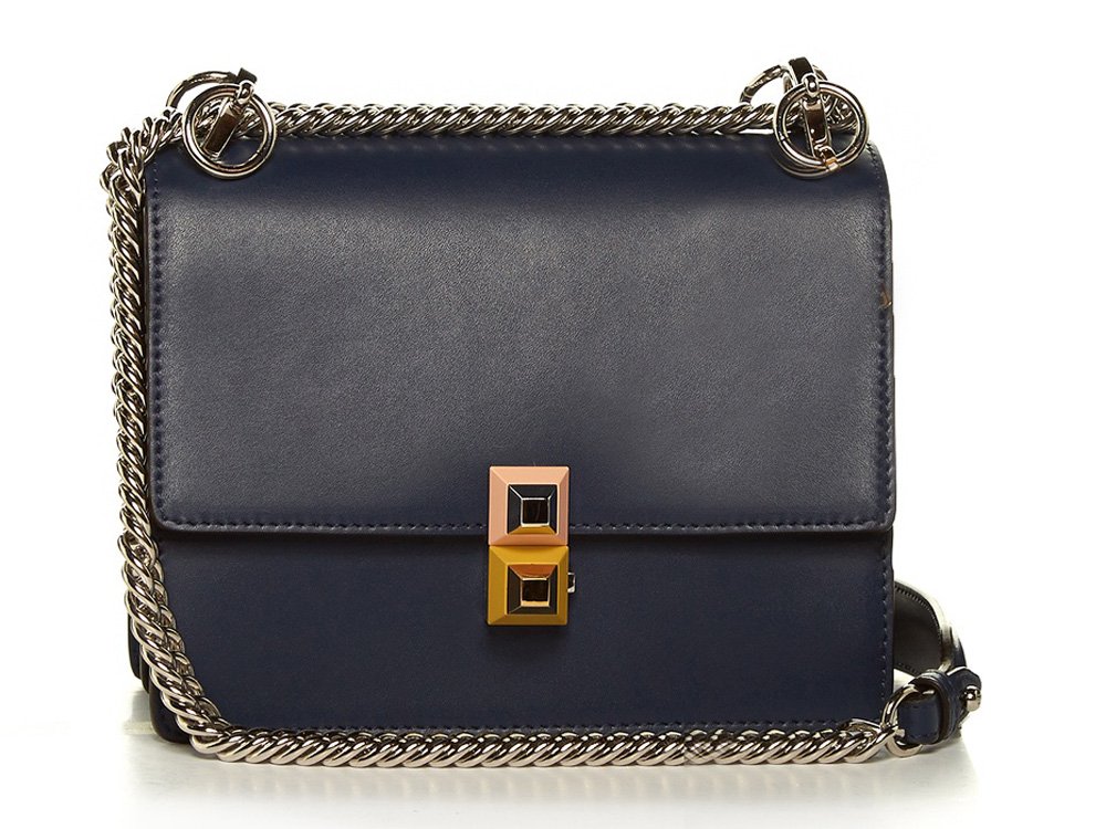 Reference image illustrating Fendi Rainbow Bag Spring 2017: First Look at the New Chain-Strap Flap Shoulder Bag