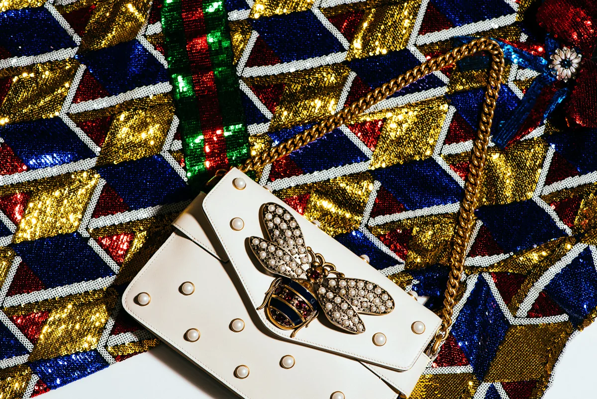 Reference image illustrating Gucci Cruise 2017 Animal Kingdom: Bees, Tigers & Snake Print Bags