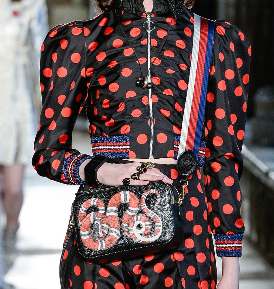 Reference image illustrating Gucci Cruise 2017 Handbags: Bamboo Handles, Embroidery & New Shapes