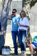 Reference image illustrating Heidi Klum's Reed Krakoff Boxer Tote Steals the Show at a Weekend Soccer Game
