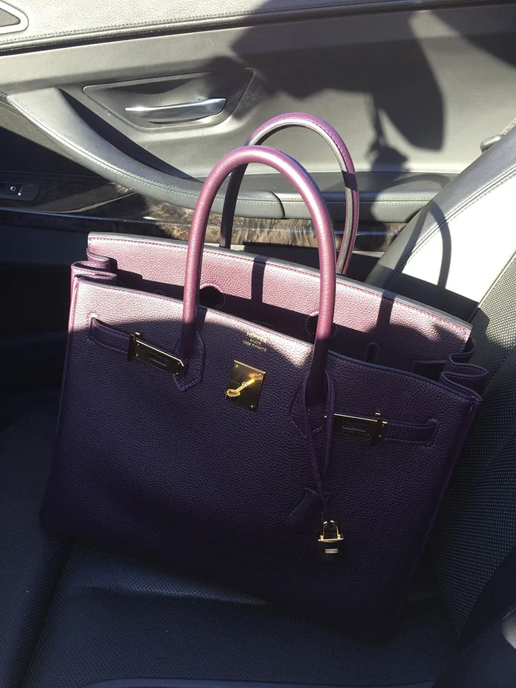 Reference image illustrating Hermès Bags Ride Shotgun: PurseForum Members Share Their Best Car-Seat Styling Moments