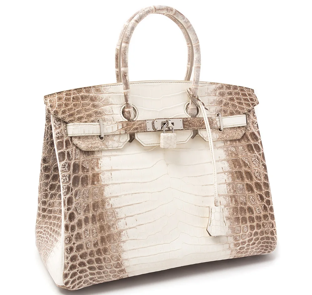 Reference image illustrating Hermès Himalayan Birkin and Chanel Bags Lead Leslie Hindman’s Luxury Accessories Auction