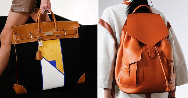 Reference image illustrating Hermès Spring 2013 Handbag Collection: Woven Weekenders and Leather Backpacks