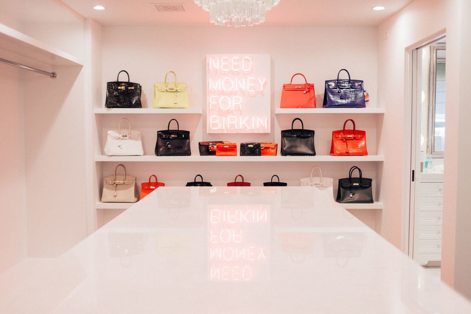 Reference image illustrating Inside Kris Jenner's Custom Hermès Closet: A Look at Her Multi-Million Dollar Handbag Collection