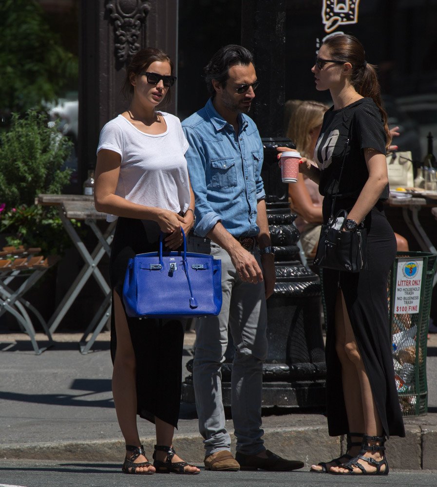 Reference image illustrating Irina Shayk Beats the NYC Heat with a Cobalt Blue Hermès Birkin
