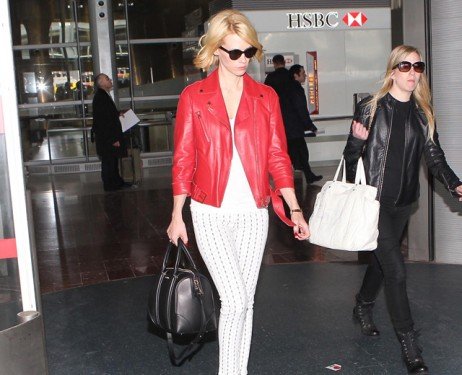 January Jones Spotted in Paris with the Givenchy Lucrezia Satchel in Black Nappa Lambskin cover image