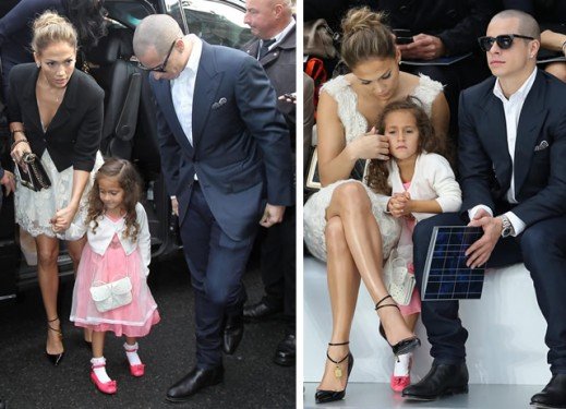 Jennifer Lopez and Daughter Emme Twin in Chanel at Paris Fashion Week thumbnail