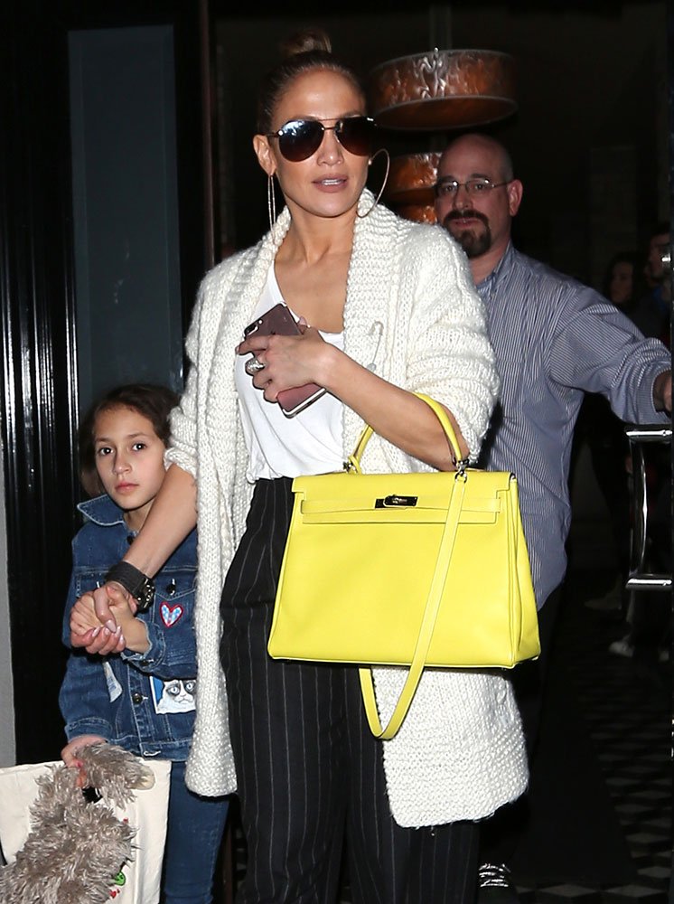 Reference image illustrating Jennifer Lopez Doubles Down on Hermès and Louis Vuitton: Celebrity Handbag Sightings to Start 2017