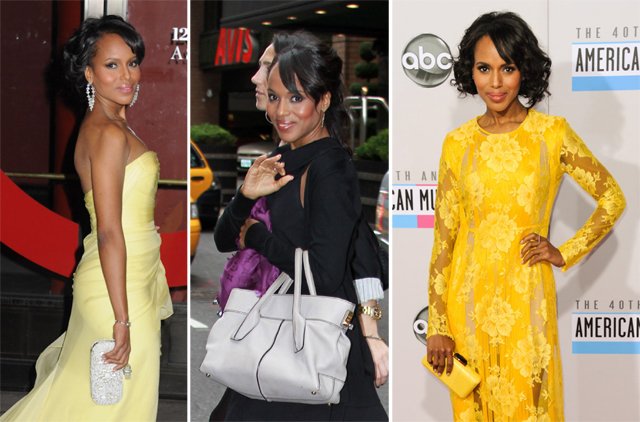 Reference image illustrating Kerry Washington’s Red Carpet Handbag Collection: Clutches, Totes & Designer Favorites