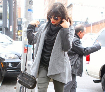 Lea Michele's Understated NYC Look: The Givenchy Mini Pandora Bag in Black thumbnail
