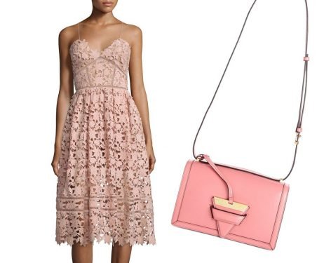 Loewe Barcelona Shoulder Bag Meets Self Portrait Lace Dress: A Pink Perfection Pairing thumbnail