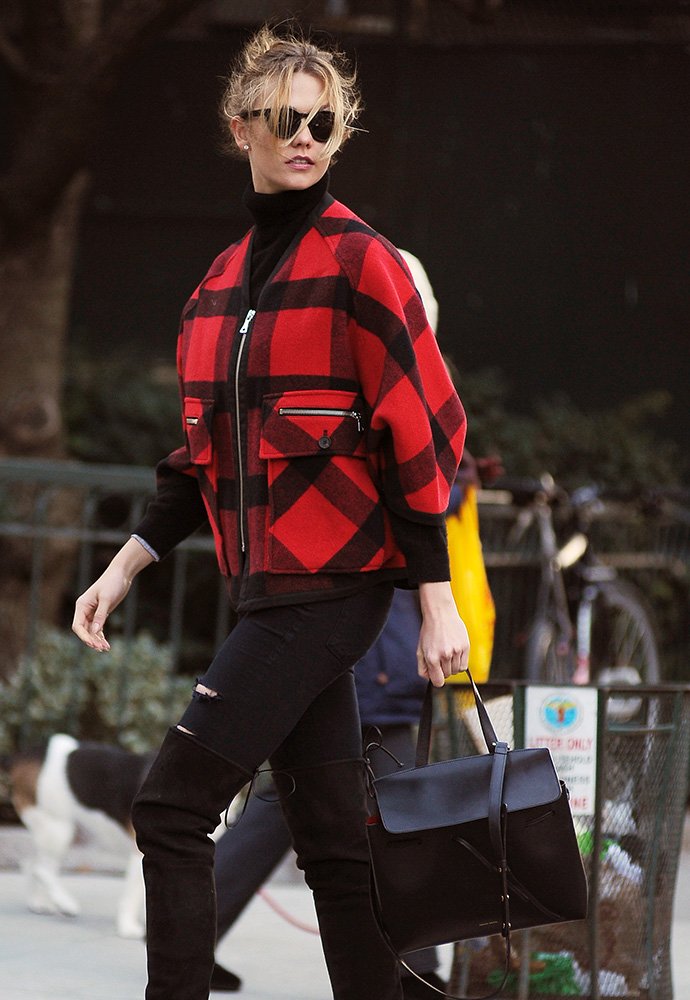 Reference image illustrating Mansur Gavriel Lady Bag Gains Celebrity Momentum: Gigi Hadid and Karlie Kloss Spotted with the Same Style