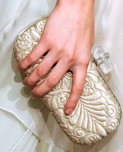 Reference image illustrating Marchesa Spring 2012 Handbags: Lunar-Beaded Clutches and Runway Gems