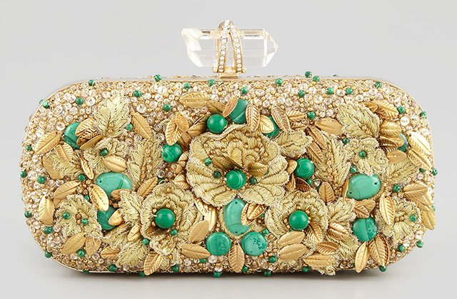 Reference image illustrating Marchesa Spring 2014 Evening Clutches: Crystal, Floral, and Laser-Cut Luxury