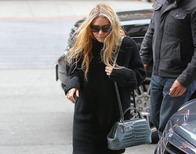 Reference image illustrating Mary-Kate Olsen Spotted with The Row Alligator Mini Doctor Bag in NYC