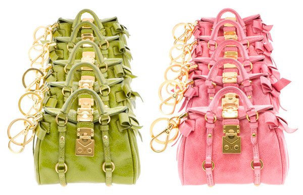 Reference image illustrating Miu Miu follows in Balenciaga’s footsteps, offers tiny bags as charms