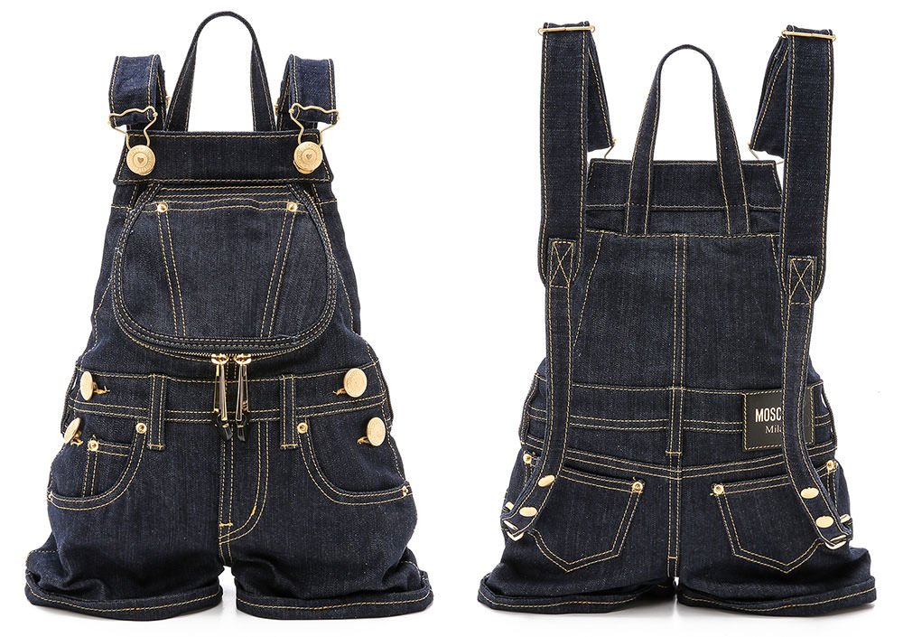 Reference image illustrating Moschino Denim Overall Backpack Review: A Playful Luxury Statement Piece