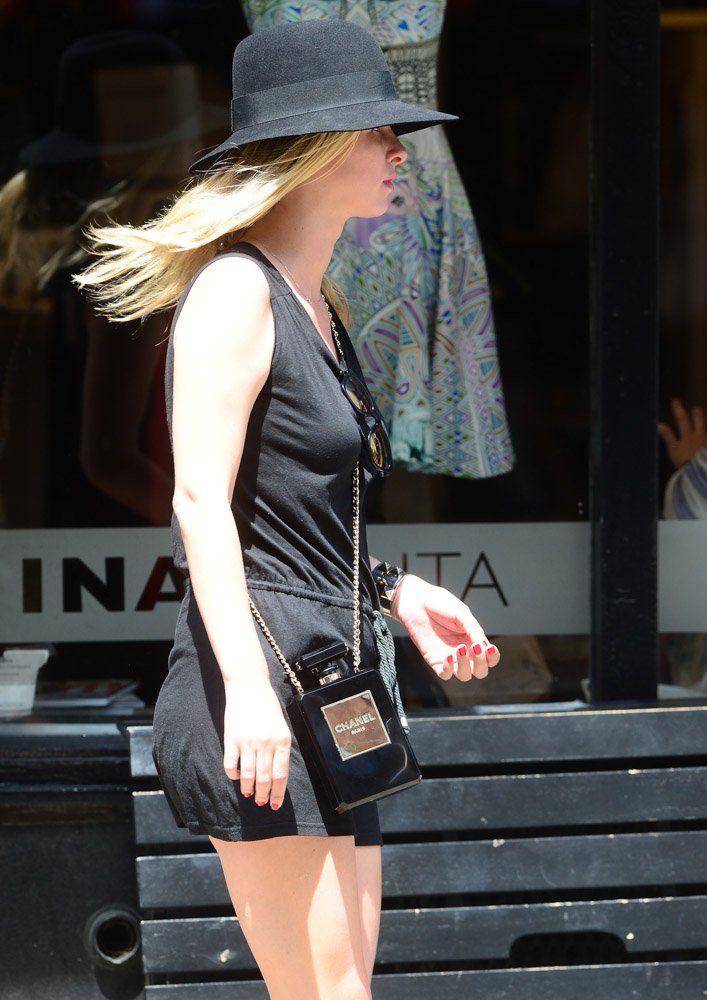 Reference image illustrating Nicky Hilton Spotted with the Coveted Chanel No. 5 Perfume Bottle Clutch in NYC