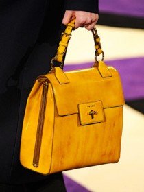 Reference image illustrating Prada Fall 2012 Handbag Collection: Retro-Modern Embellishments and Quirky Runway Designs