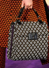 Reference image illustrating Prada Fall 2012 Handbag Collection: Retro-Modern Embellishments and Quirky Runway Designs