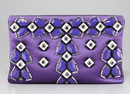Reference image illustrating Prada Fall 2012 Handbags Arrive: Embellished Totes, Jeweled Clutches & Floral Doctor Bags