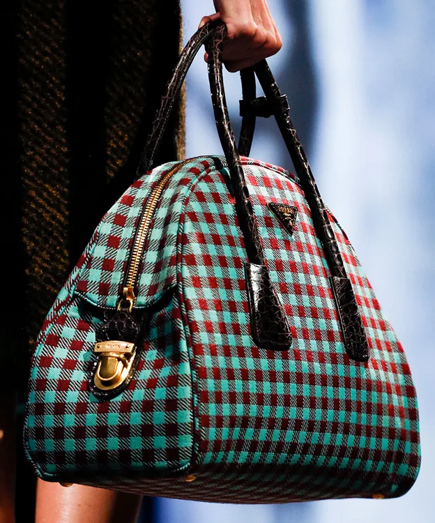 Reference image illustrating Prada Fall 2013 Handbags: Minimalist Shapes Meet Rich Textures in a Hitchcock-Inspired Collection