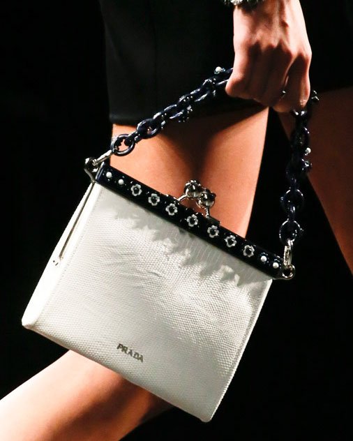 Reference image illustrating Prada Spring 2013 Handbags: Small, Sparkly Evening Bags Steal the Show