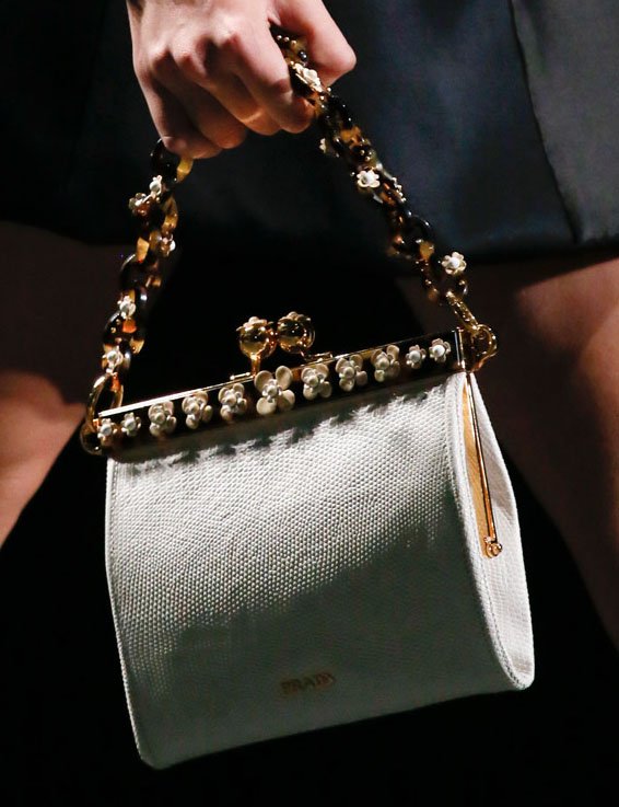 Reference image illustrating Prada Spring 2013 Handbags: Small, Sparkly Evening Bags Steal the Show