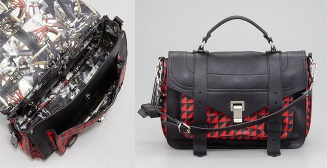 Reference image illustrating Proenza Schouler Spring 2013 PS1 Bags: Bold Printed Leathers and Woven Details