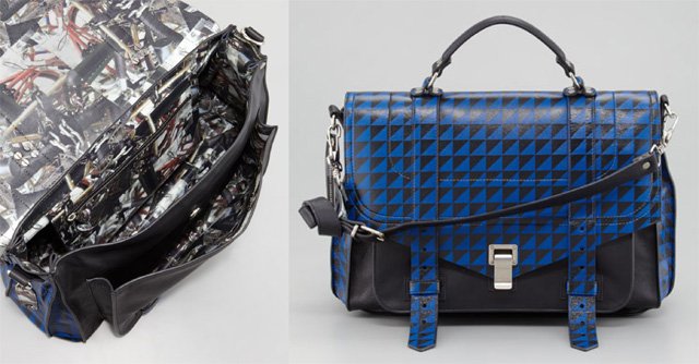 Reference image illustrating Proenza Schouler Spring 2013 PS1 Bags: Bold Printed Leathers and Woven Details
