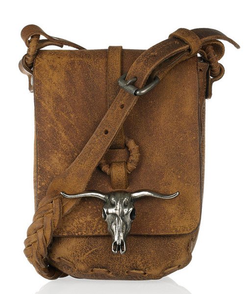 Reference image illustrating Ralph Lauren Collection’s Bold Western Bags: Fringe and Bull Head Embellishments
