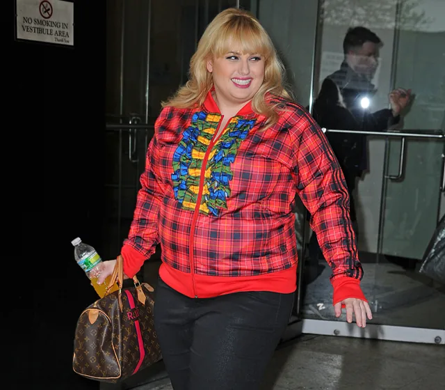 Reference image illustrating Rebel Wilson’s Personalized Louis Vuitton Mon Monogram Speedy 30 Steals the Spotlight in NYC