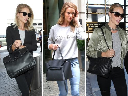 Rosie Huntington-Whiteley’s Mid-Size Black Handbag Collection: A Style Study thumbnail