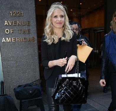 Sarah Michelle Gellar Spotted with a Classic Chanel Patent Quilted Tote in NYC cover image