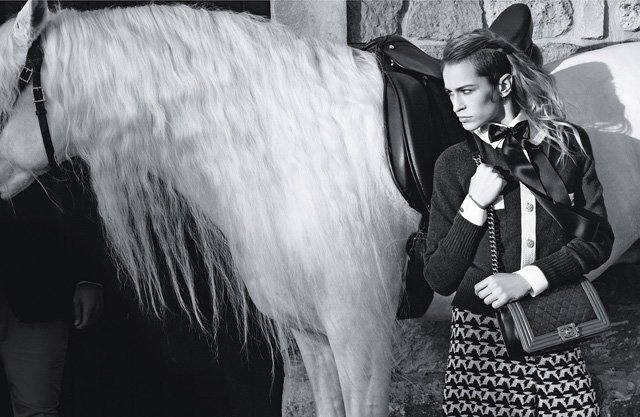 Reference image illustrating Spring 2013 Chanel Boy Bags: Alice Dellal Fronts the New Campaign