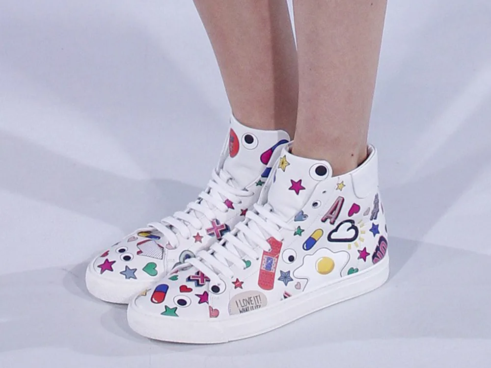 Reference image illustrating Spring 2017 Runway Footwear Trends: Sneakers, Stilettos, and Statement Mules