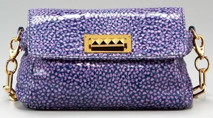 Reference image illustrating Tory Burch Heidi Mini Bag in Embossed Pigskin: A Closer Look at the Purple Snake Print