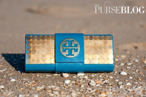 Reference image illustrating Tory Burch Summer Handbag Review: The Ambroise Hobo, Tiled Teardrop Clutch, and Matthias Clutch