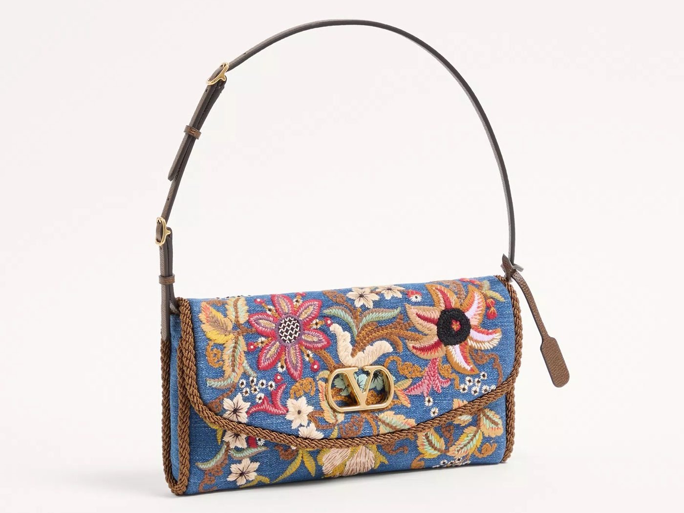 Reference image illustrating Valentino Garavani DeVain Embroidered Denim Shoulder Bag: The Summer Statement Piece Worth Investing In