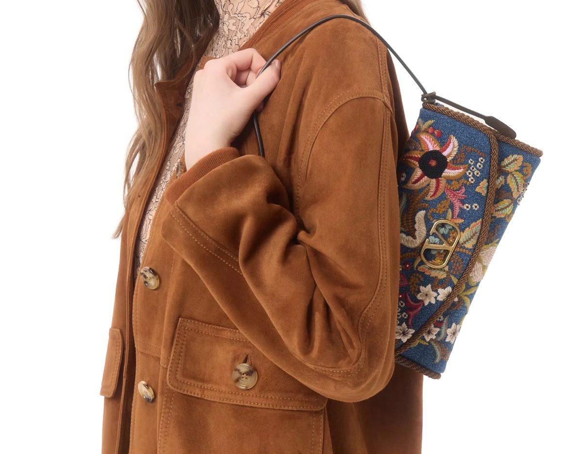 Reference image illustrating Valentino Garavani DeVain Embroidered Denim Shoulder Bag: The Summer Statement Piece Worth Investing In