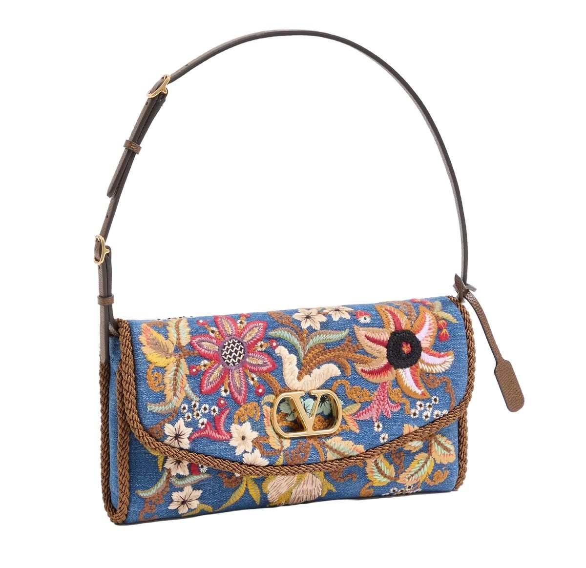 Reference image illustrating Valentino Garavani DeVain Embroidered Denim Shoulder Bag: The Summer Statement Piece Worth Investing In