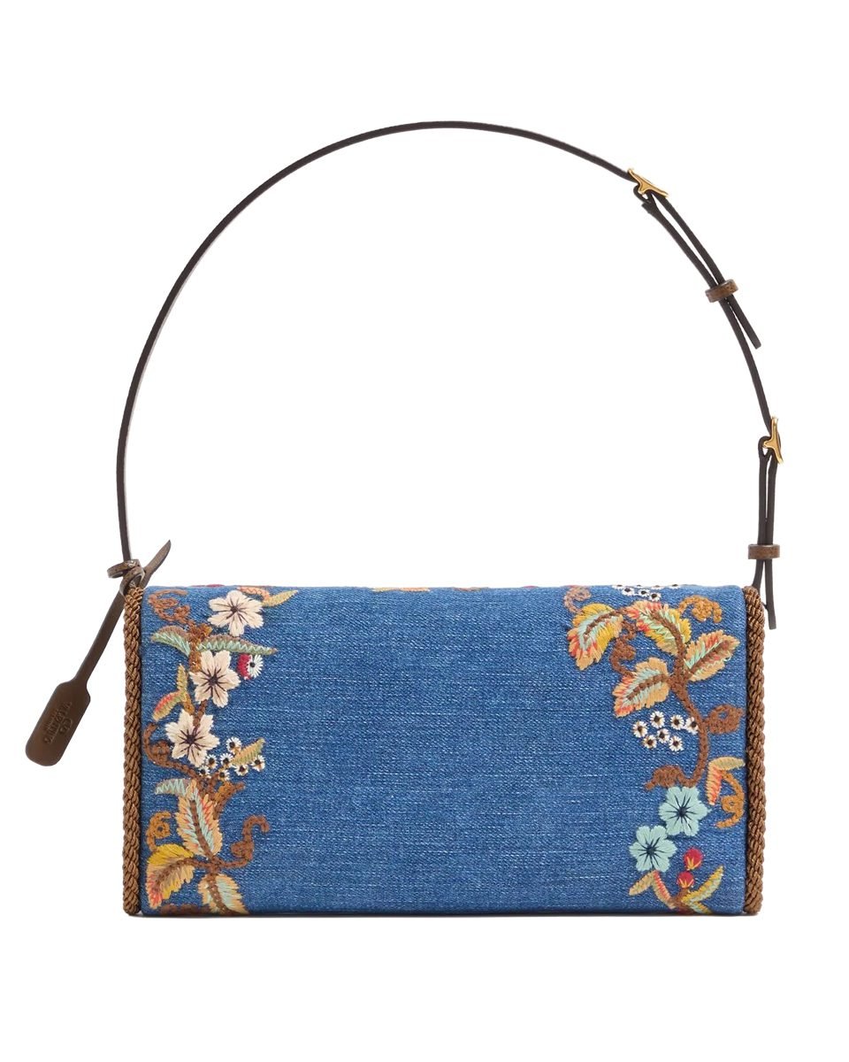 Reference image illustrating Valentino Garavani DeVain Embroidered Denim Shoulder Bag: The Summer Statement Piece Worth Investing In