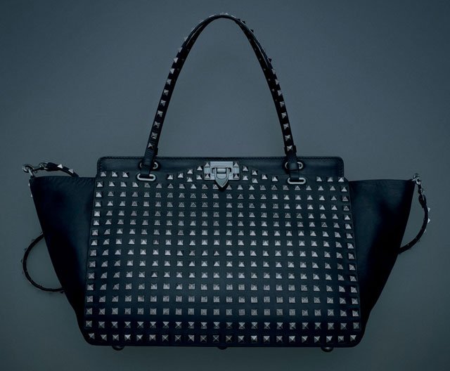 Reference image illustrating Valentino Noir Collection: Dark Studs Meet Black Leather in a Luxe Rockstud Evolution