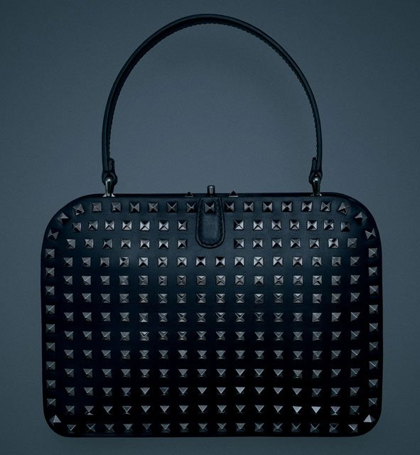 Reference image illustrating Valentino Noir Collection: Dark Studs Meet Black Leather in a Luxe Rockstud Evolution