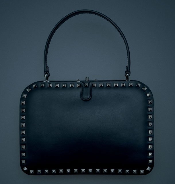 Reference image illustrating Valentino Noir Collection: Dark Studs Meet Black Leather in a Luxe Rockstud Evolution